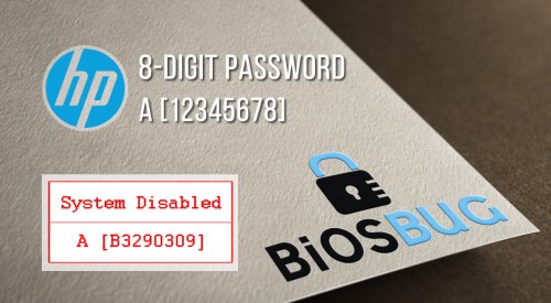 HP System Disabled bios password with A-Code reset