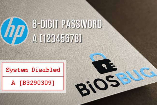 HP System Disabled bios password with A-Code reset
